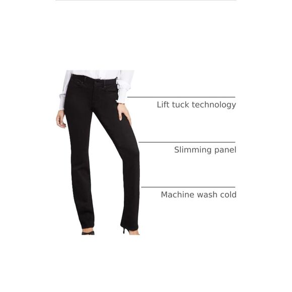 NYDJ Women's Marilyn Straight Black Denim Jean Sz 12 - Picture 2 of 10